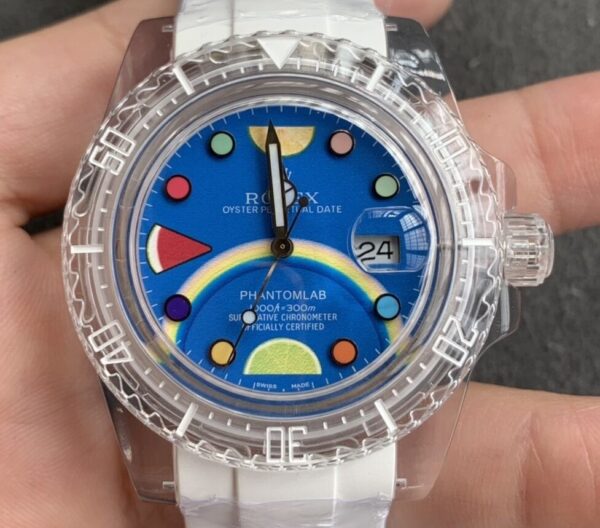 Acrylic Clear Submariner CN Custom Rolex Color Scale 40mm