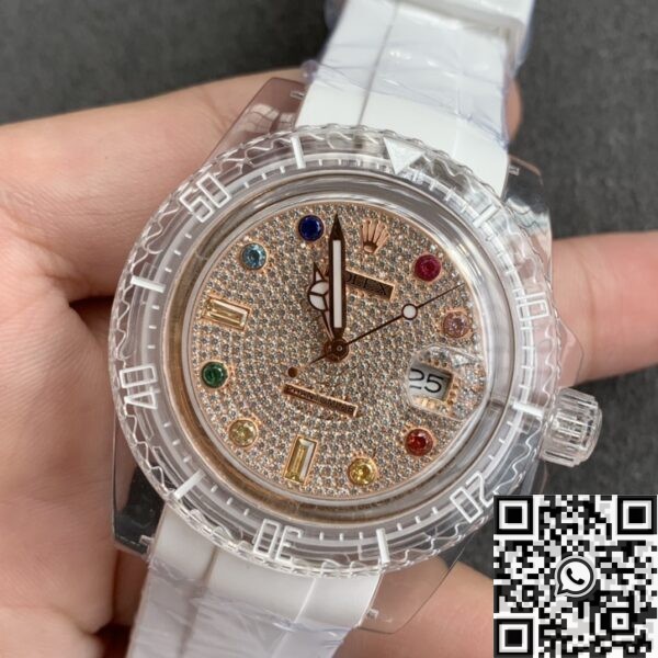 Acrylic Clear Rolex CN Custom Submariner Color Full Diamond 40