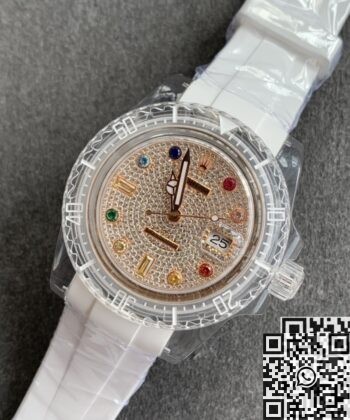 Acrylic Clear Rolex CN Custom Submariner Color Full Diamond 40