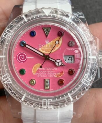 Rolex Submariner Pink Dial CN Custom Acrylic Clear Size 40mm