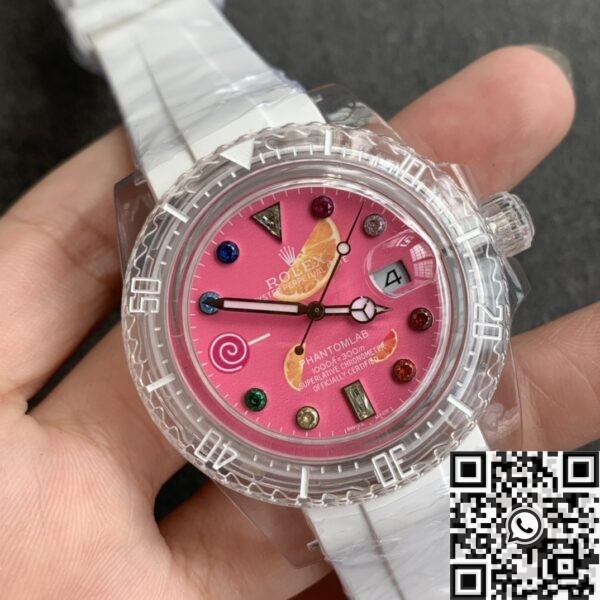 Rolex Submariner Pink Dial CN Custom Acrylic Clear Size 40mm