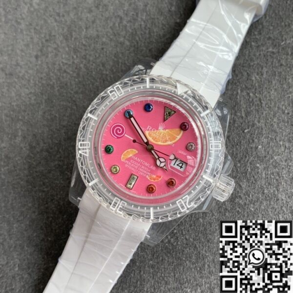 Rolex Submariner Pink Dial CN Custom Acrylic Clear Size 40mm
