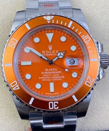 Submariner Orange Dial SW Custom Rolex 116610LN Size 40mm