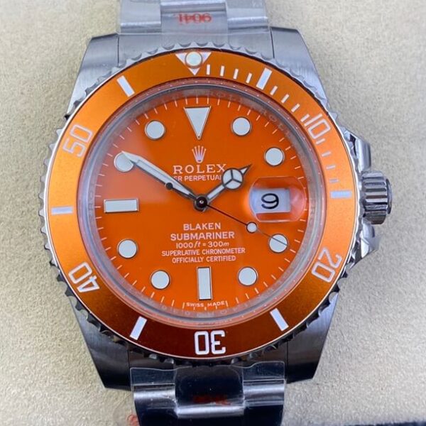 Submariner Orange Dial SW Custom Rolex 116610LN Size 40mm