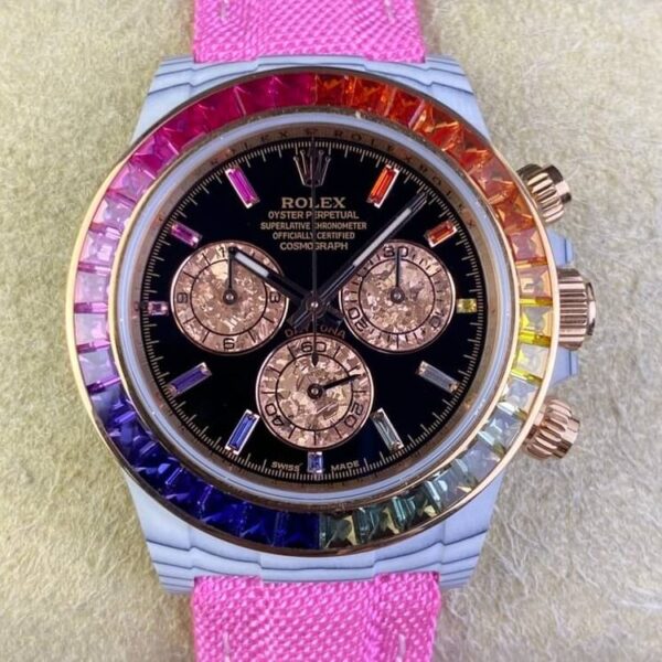 Rainbow Rolex Daytona IPK Custom White Carbon Fiber Version