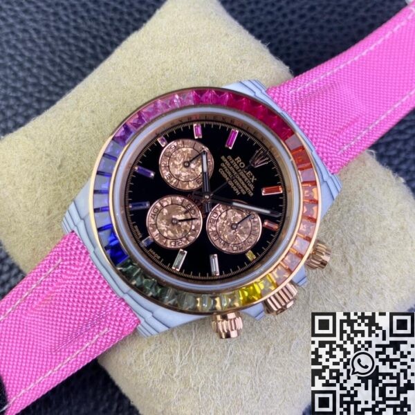 Rainbow Rolex Daytona IPK Custom White Carbon Fiber Version