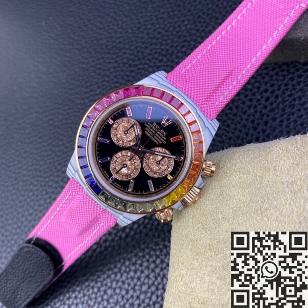 Rainbow Rolex Daytona IPK Custom White Carbon Fiber Version