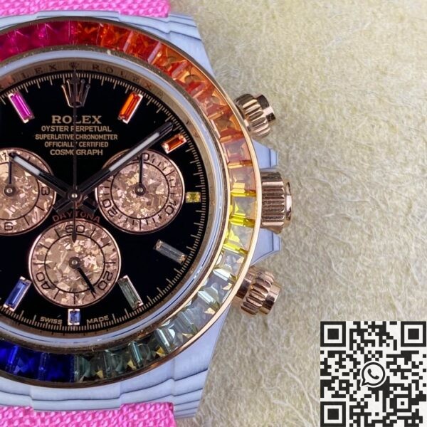 Rainbow Rolex Daytona IPK Custom White Carbon Fiber Version