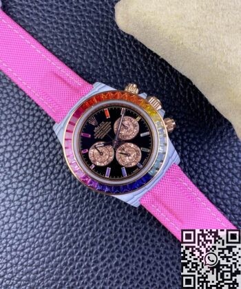 Rainbow Rolex Daytona IPK Custom White Carbon Fiber Version