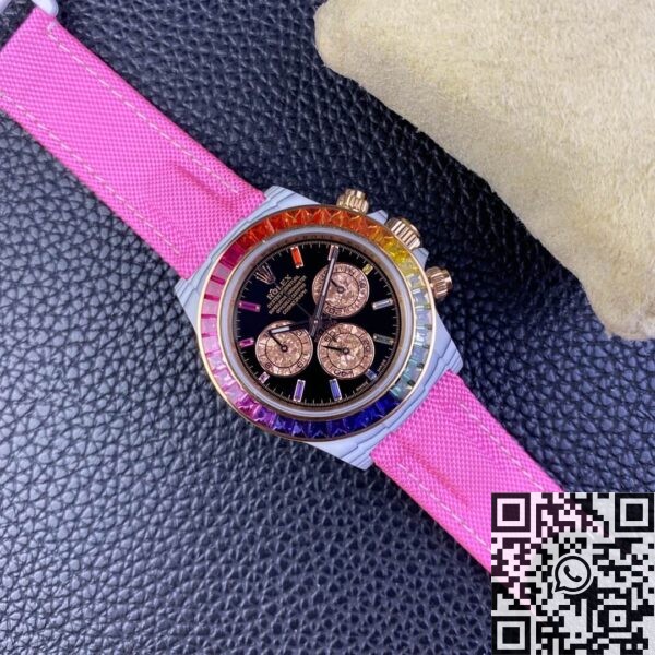 Rainbow Rolex Daytona IPK Custom White Carbon Fiber Version
