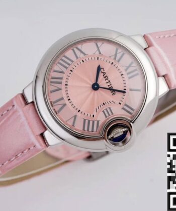 Cartier Ballon Bleu Chrono Pink Belt Size 33MM Quartz AF Factory