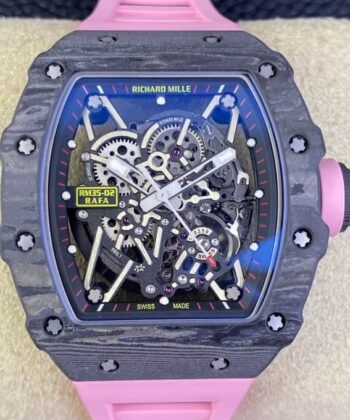 Richard Mille RM35 RM35-02 Pink Rubber Strap Watch T+ Factory