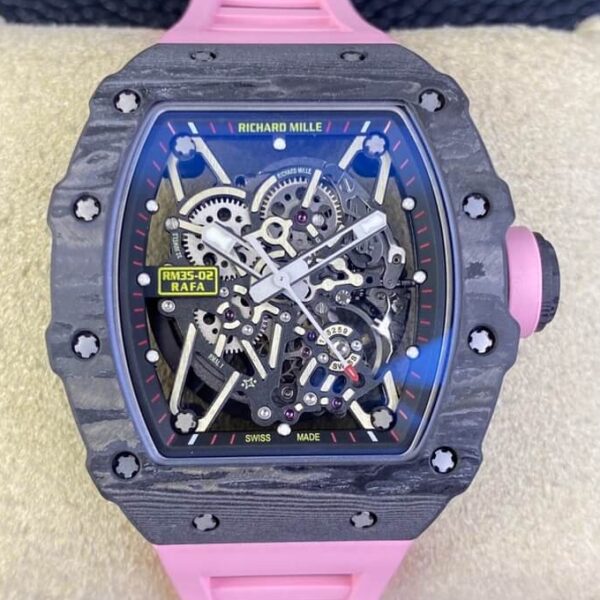 Richard Mille RM35 RM35-02 Pink Rubber Strap Watch T+ Factory