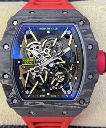 T+ Factory Richard Mille RM35-02 Red Rubber Strap Watch