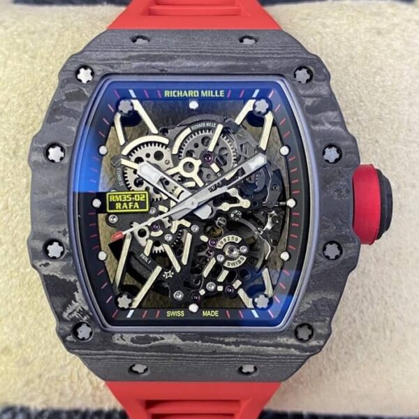 T+ Factory Richard Mille RM35-02 Red Rubber Strap Watch
