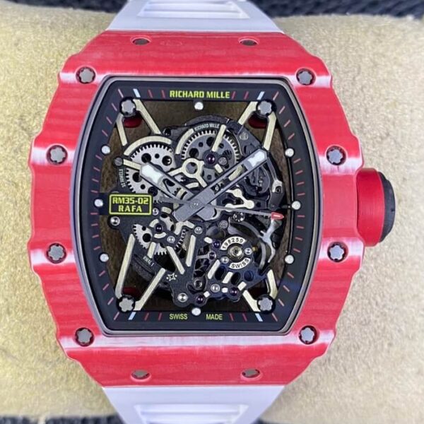 T+ Factory Richard Mille RM35-02 Carbon Fiber Case White