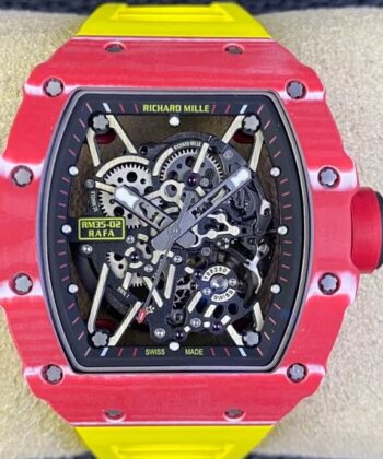 RM35-02 Replica Watch Richard Mille Carbon Fiber Case Yellow