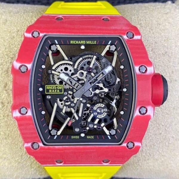 RM35-02 Replica Watch Richard Mille Carbon Fiber Case Yellow