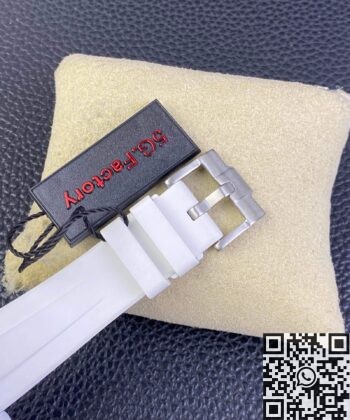 Rolex Daytona Rubber Strap White Ceramic Watch 5G Custom