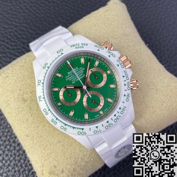 Rolex Daytona Green AET Custom White Ceramics Dial Watch