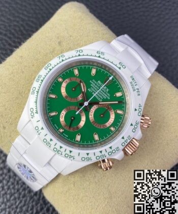 Rolex Daytona Green AET Custom White Ceramics Dial Watch