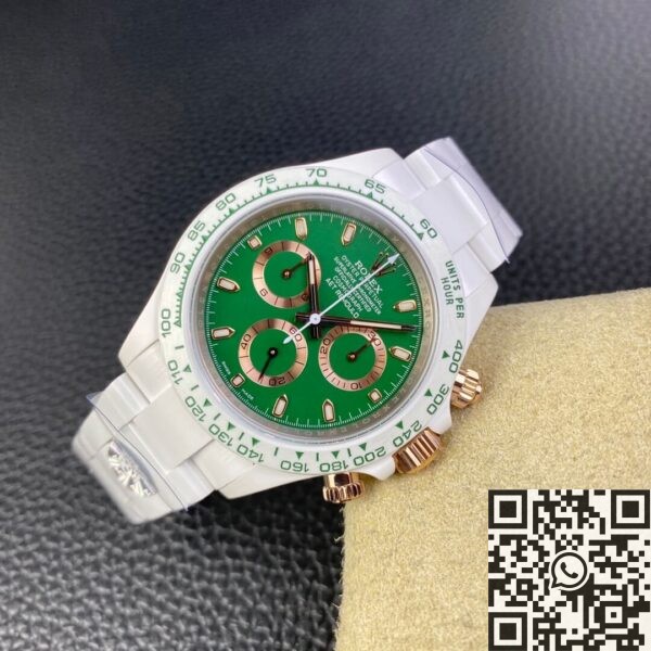 Rolex Daytona Green AET Custom White Ceramics Dial Watch