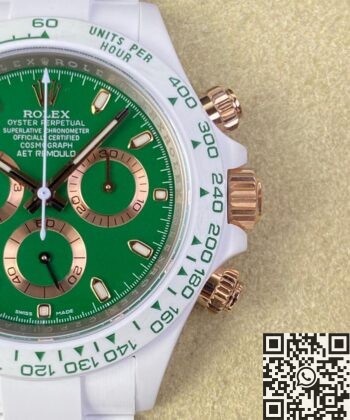 Rolex Daytona Green AET Custom White Ceramics Dial Watch