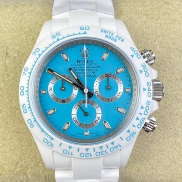 Rolex Daytona Tiffany Blue AET Custom White Ceramics Watch