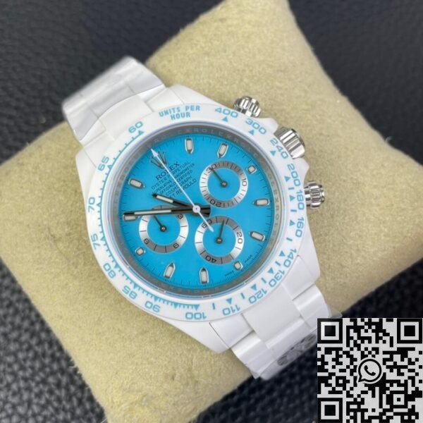 Rolex Daytona Tiffany Blue AET Custom White Ceramics Watch