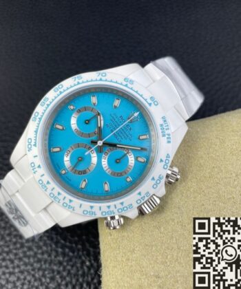 Rolex Daytona Tiffany Blue AET Custom White Ceramics Watch