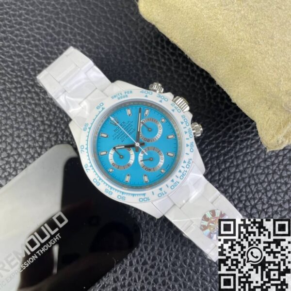 Rolex Daytona Tiffany Blue AET Custom White Ceramics Watch