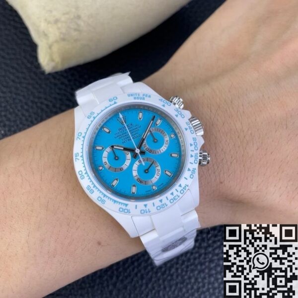 Rolex Daytona Tiffany Blue AET Custom White Ceramics Watch