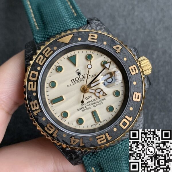 Green Rolex GMT Master II DIW Custom Fabric Strap Watch