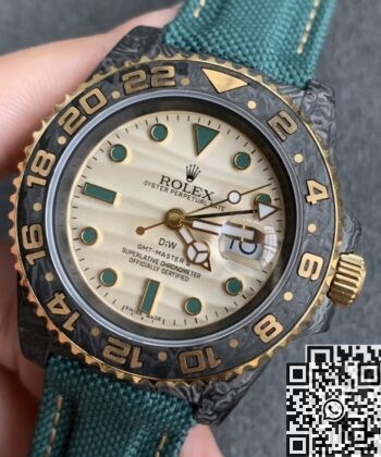 Green Rolex GMT Master II DIW Custom Fabric Strap Watch