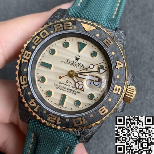 Green Rolex GMT Master II DIW Custom Fabric Strap Watch