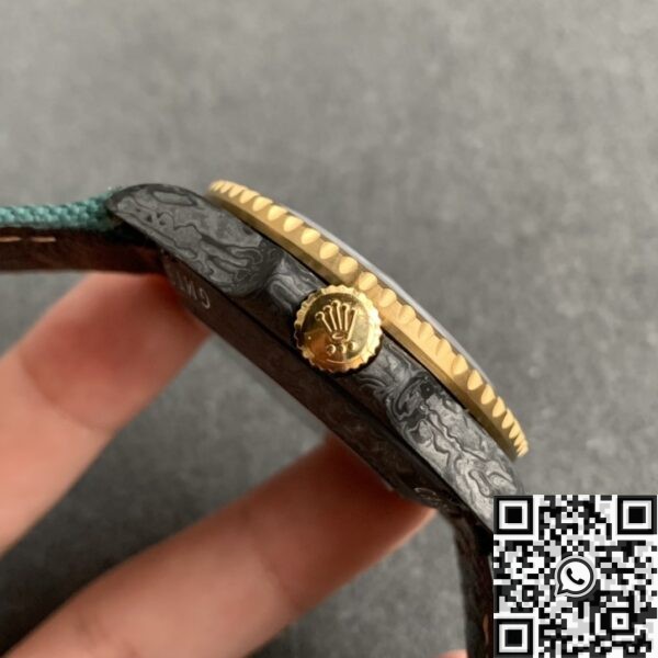 Green Rolex GMT Master II DIW Custom Fabric Strap Watch