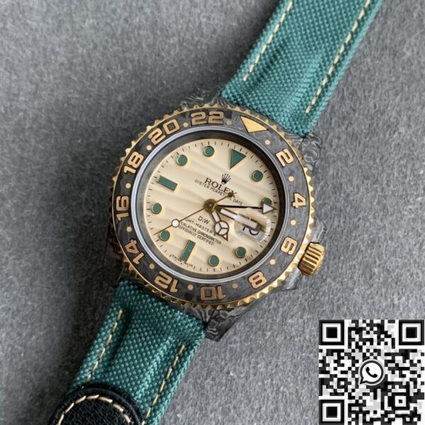 Green Rolex GMT Master II DIW Custom Fabric Strap Watch