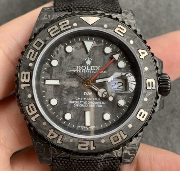 GMT-Master II Carbon Fiber DIW Custom Rolex Case Nylon Strap