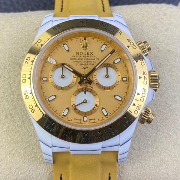 Rolex 24H Daytona DIW Custom White Quartz Fiber Shell Watch