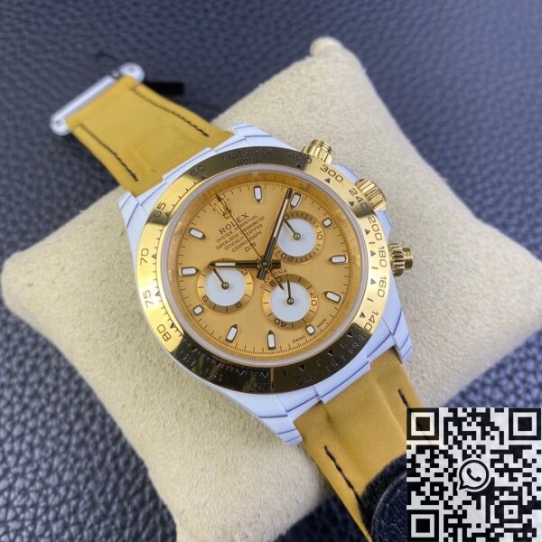 Rolex 24H Daytona DIW Custom White Quartz Fiber Shell Watch