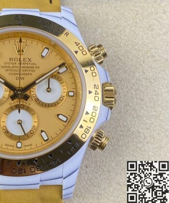 Rolex 24H Daytona DIW Custom White Quartz Fiber Shell Watch