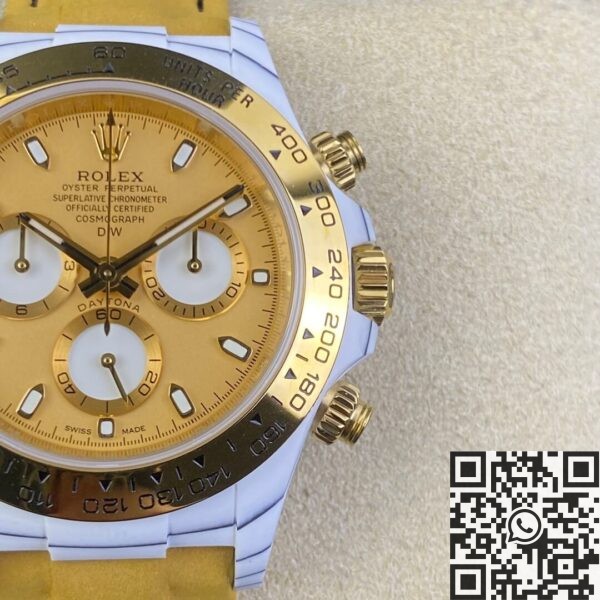Rolex 24H Daytona DIW Custom White Quartz Fiber Shell Watch
