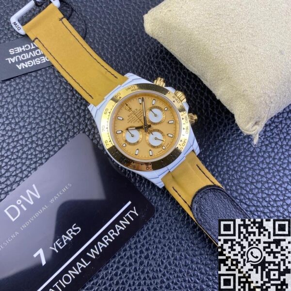 Rolex 24H Daytona DIW Custom White Quartz Fiber Shell Watch
