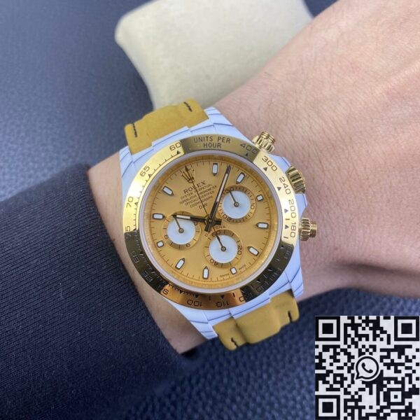 Rolex 24H Daytona DIW Custom White Quartz Fiber Shell Watch