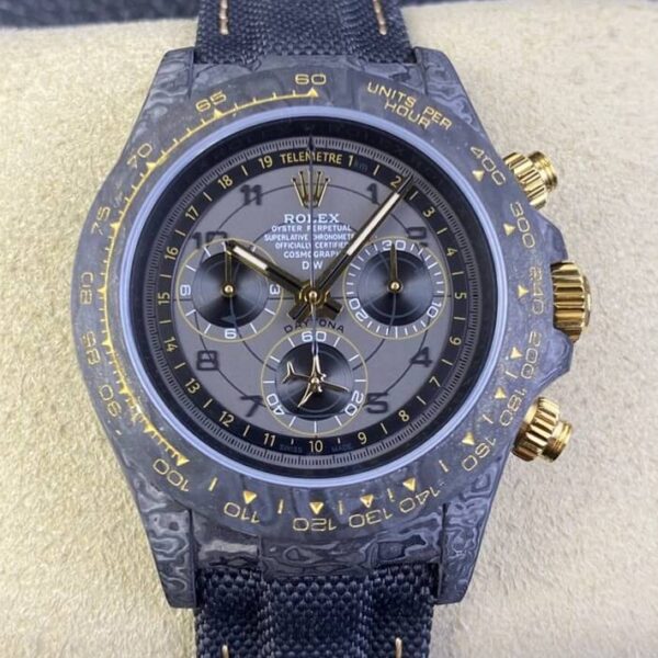 Gold And Black Rolex Daytona DIW Custom Carbon Fiber Shell
