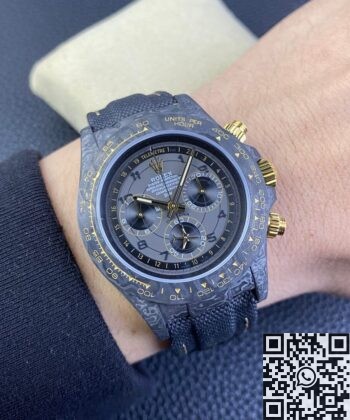 Gold And Black Rolex Daytona DIW Custom Carbon Fiber Shell