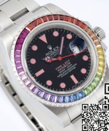 Rolex Watch Submariner Date Customized Rainbow Circle