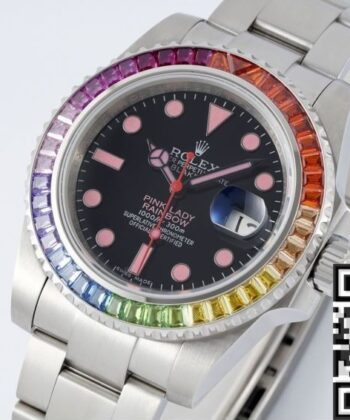 Rolex Watch Submariner Date Customized Rainbow Circle
