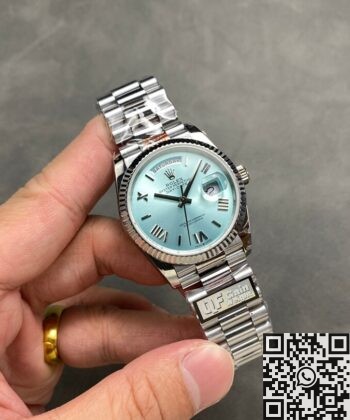 Blue Face Day Date Rolex M128236-0018 STrip Nail Scale 36mm