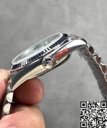 Blue Face Day Date Rolex M128236-0018 STrip Nail Scale 36mm